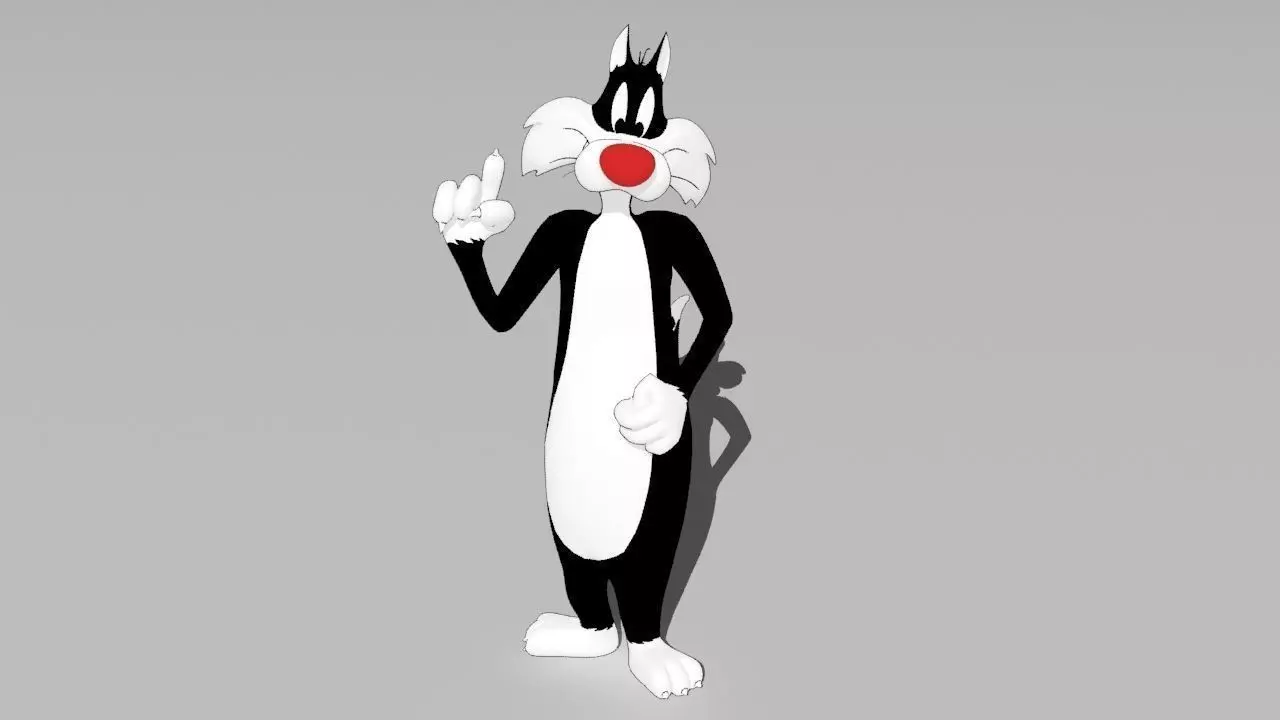 Slyvester the cat 3D model_0