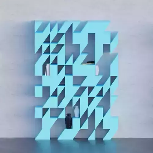 Room Screen and Panno and Shelf 3D model Free low-poly 3D model