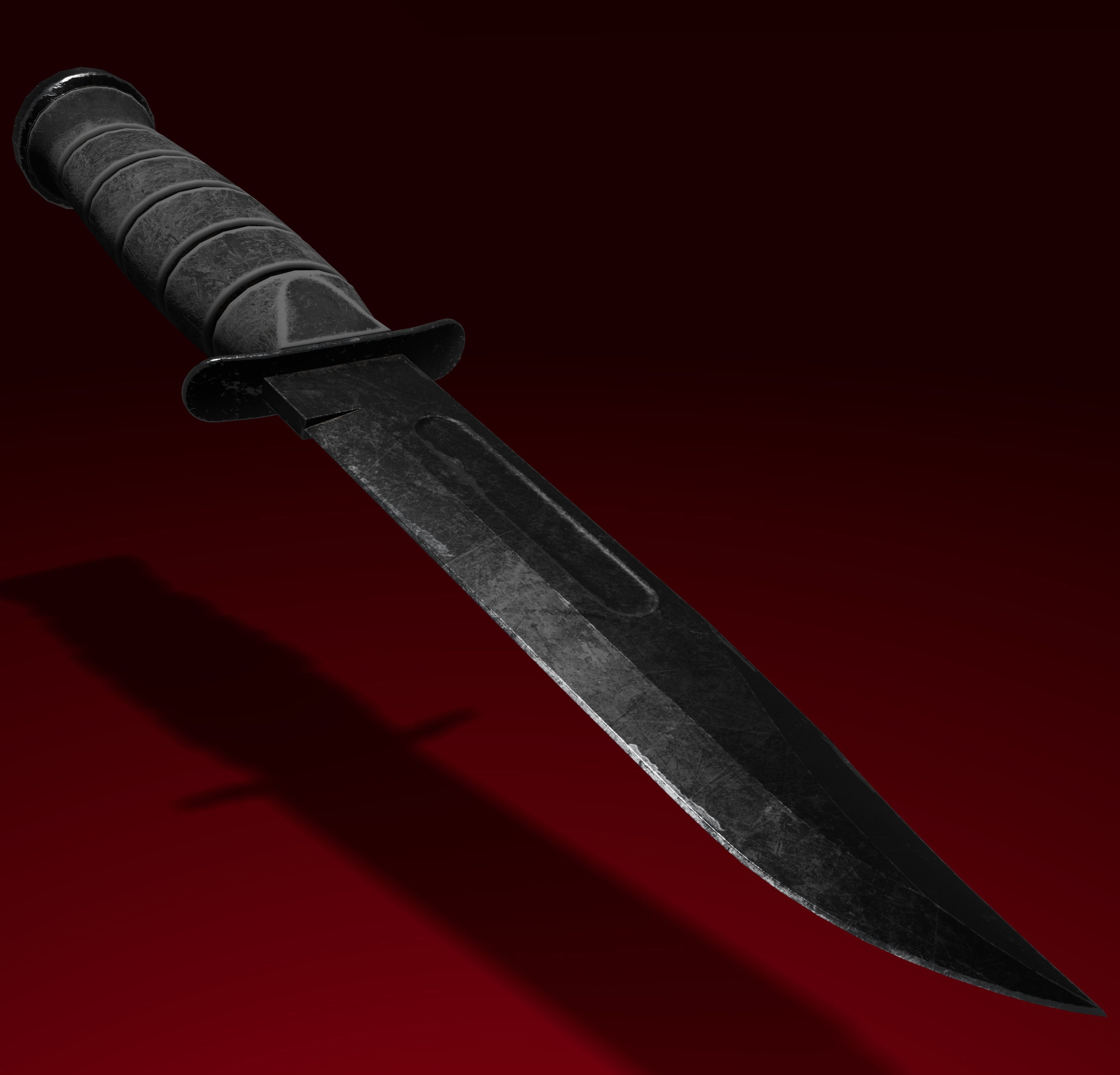 Combat Knife Low-poly 3D model_1