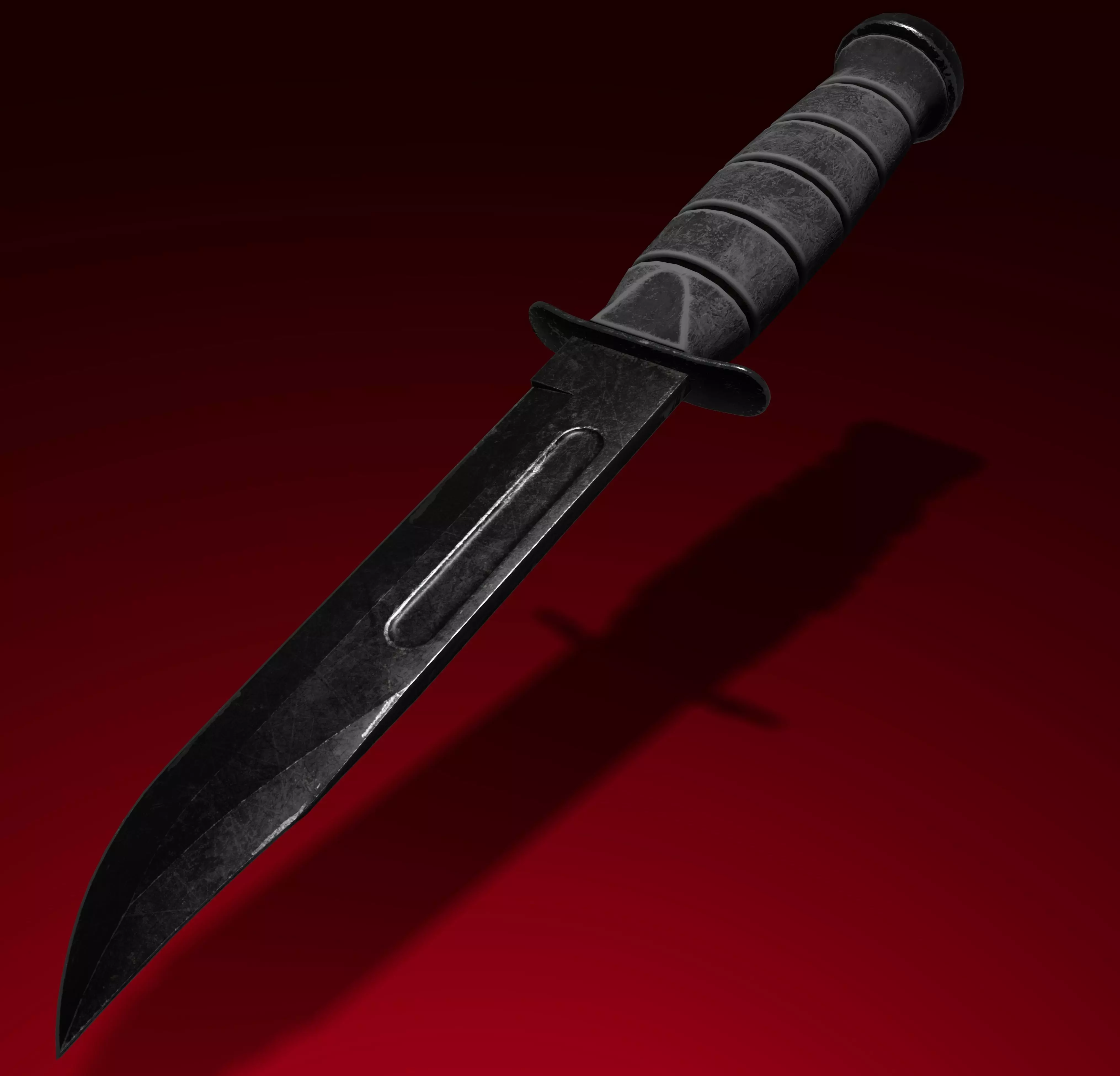Combat Knife Low-poly 3D model_0