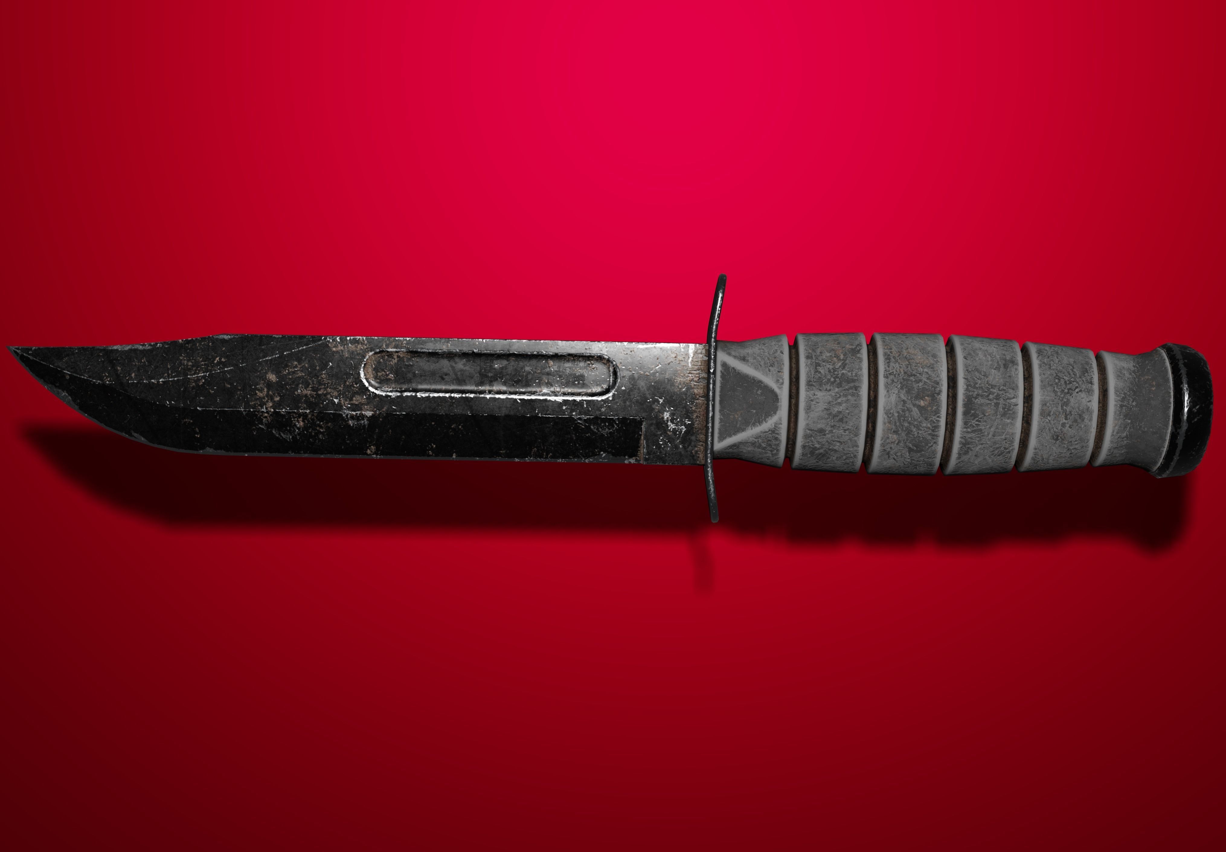 Combat Knife Low-poly 3D model_2