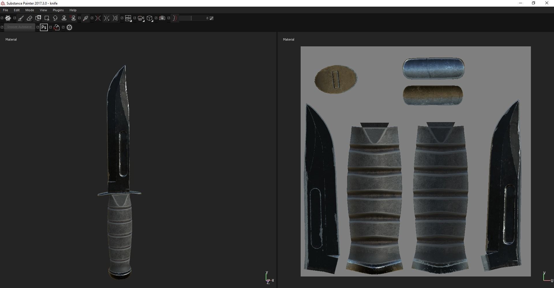 Combat Knife Low-poly 3D model_3