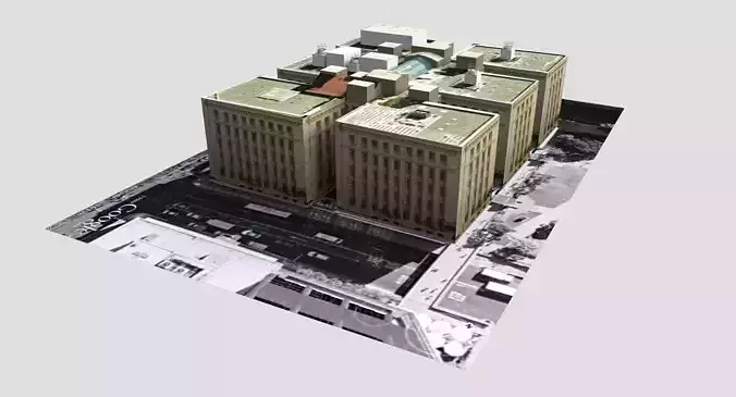 ANZAC Square Low-poly 3D model