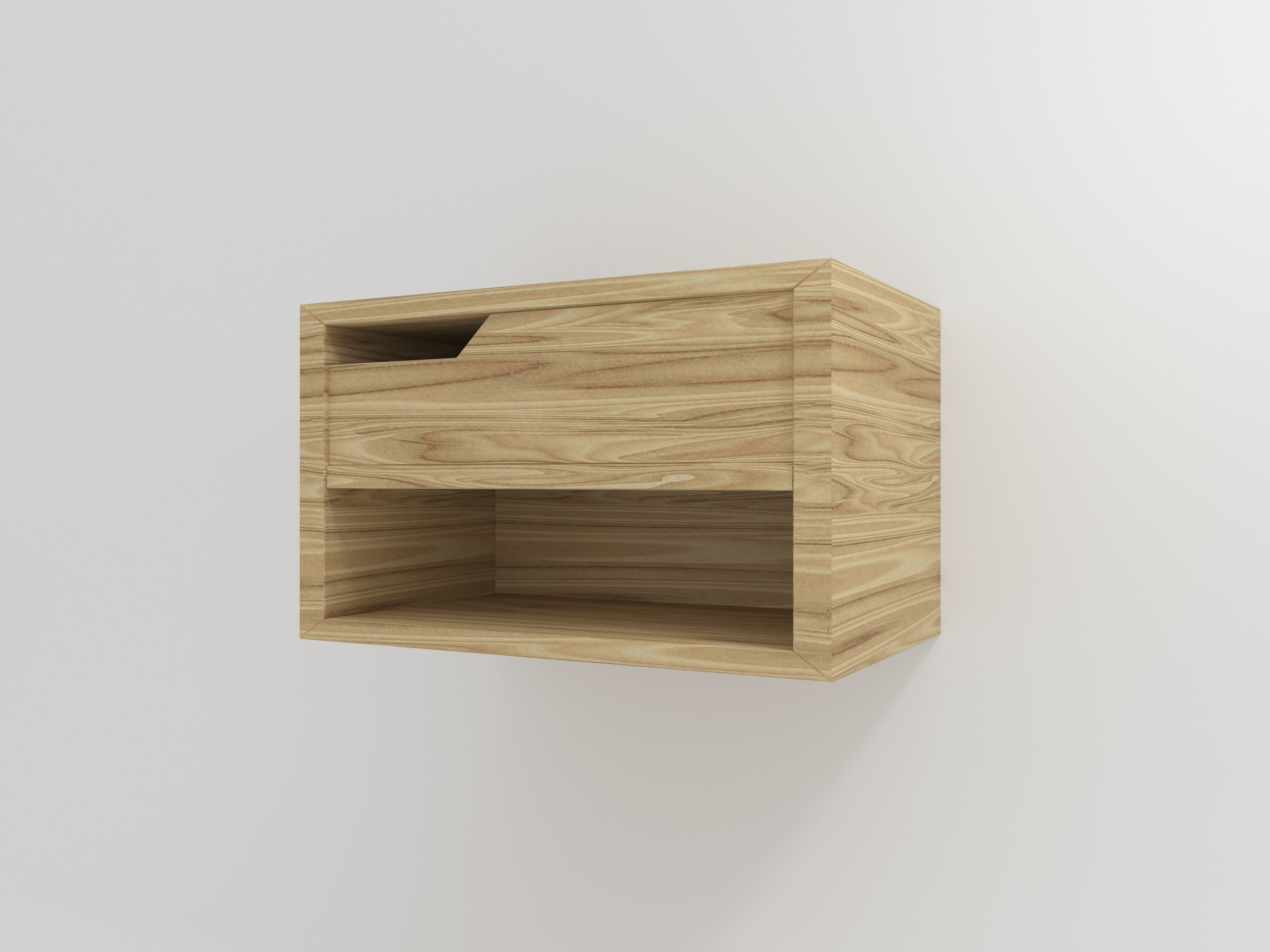 3d model of a nighttable  on the wall Low-poly 3D model_3