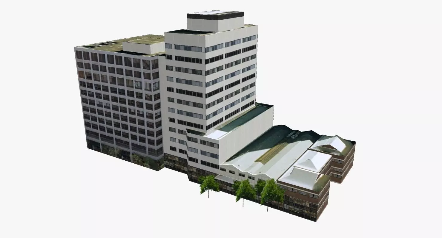 Grant Thornton House and MBF House Low-poly 3D model_0