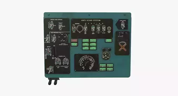 Mi-8MT Mi-17MT Left Overhead Panels Board English 2 Low-poly 3D model