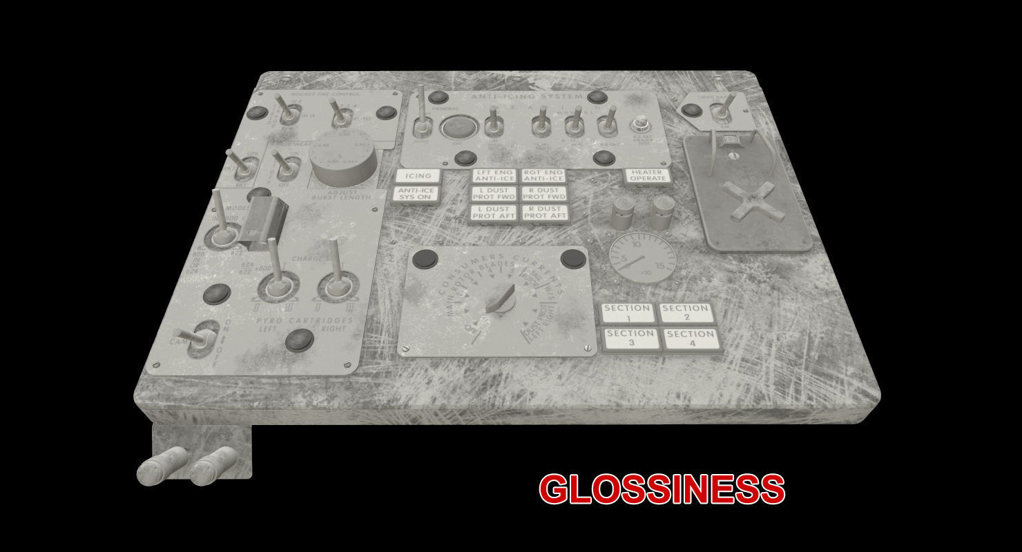 Mi-8MT Mi-17MT Left Overhead Panels Board English 2 Low-poly 3D model_18