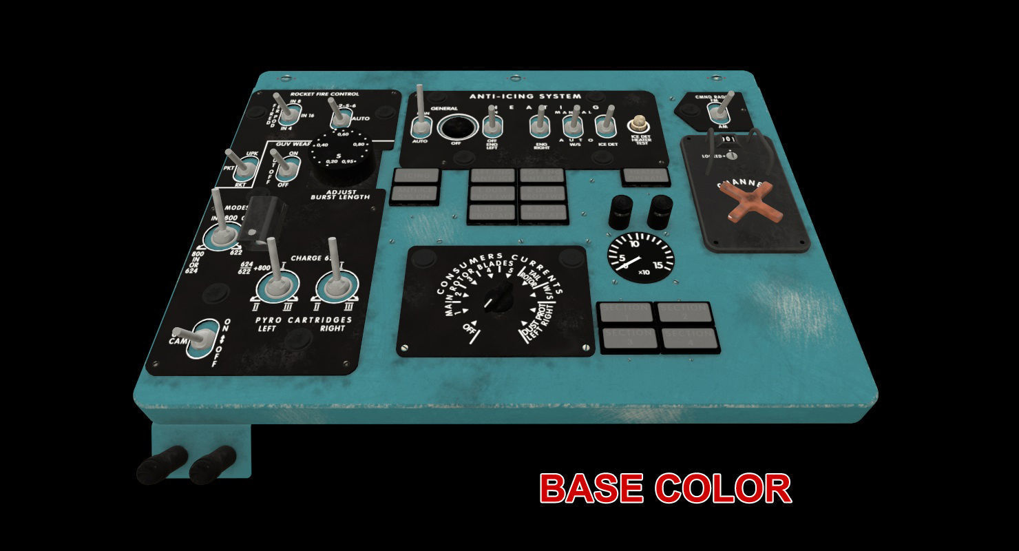 Mi-8MT Mi-17MT Left Overhead Panels Board English 2 Low-poly 3D model_20