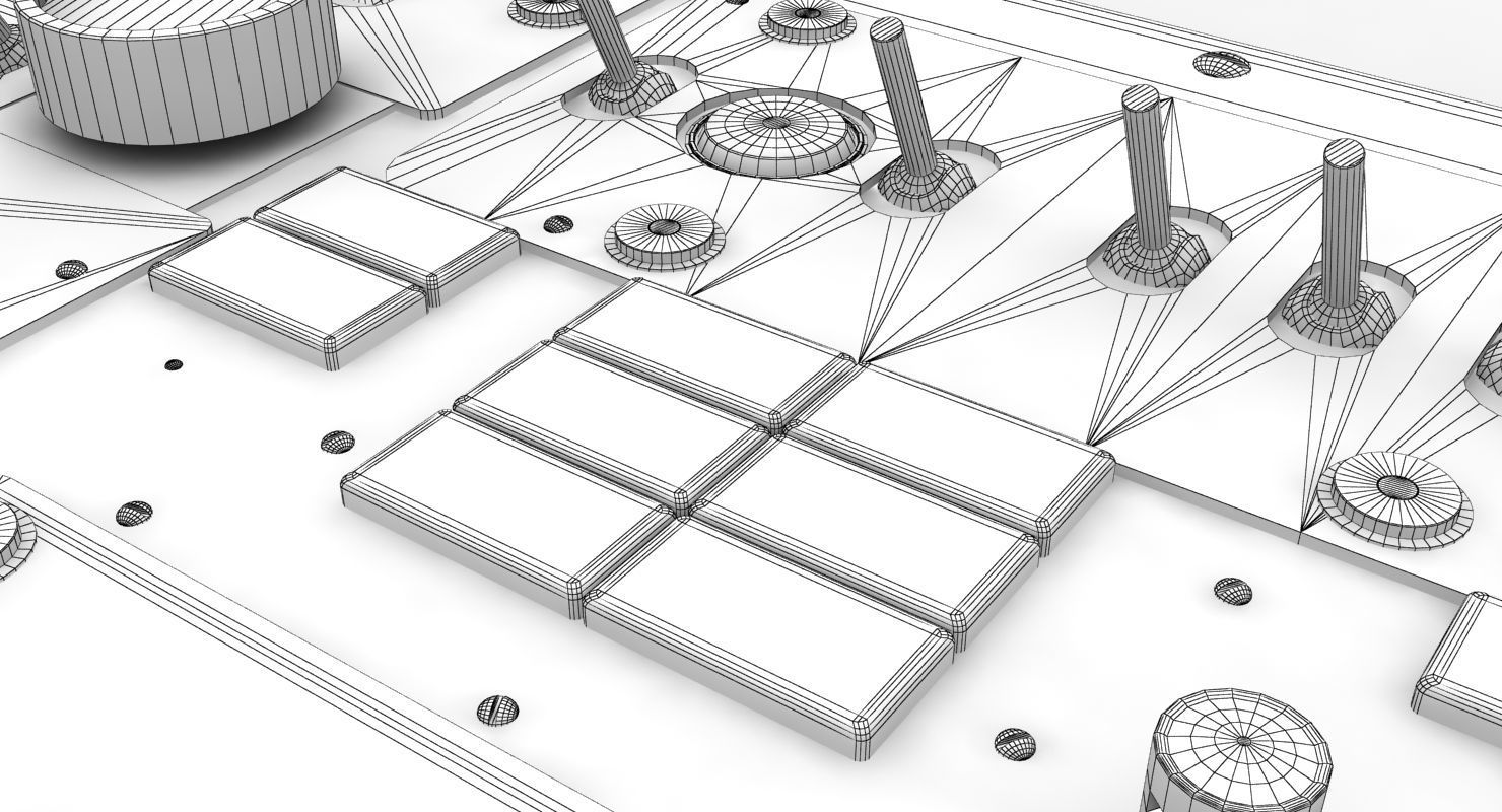 Mi-8MT Mi-17MT Left Overhead Panels Board English 2 Low-poly 3D model_14