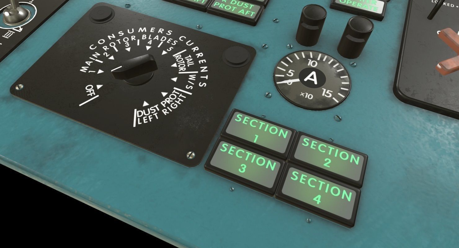 Mi-8MT Mi-17MT Left Overhead Panels Board English 2 Low-poly 3D model_3