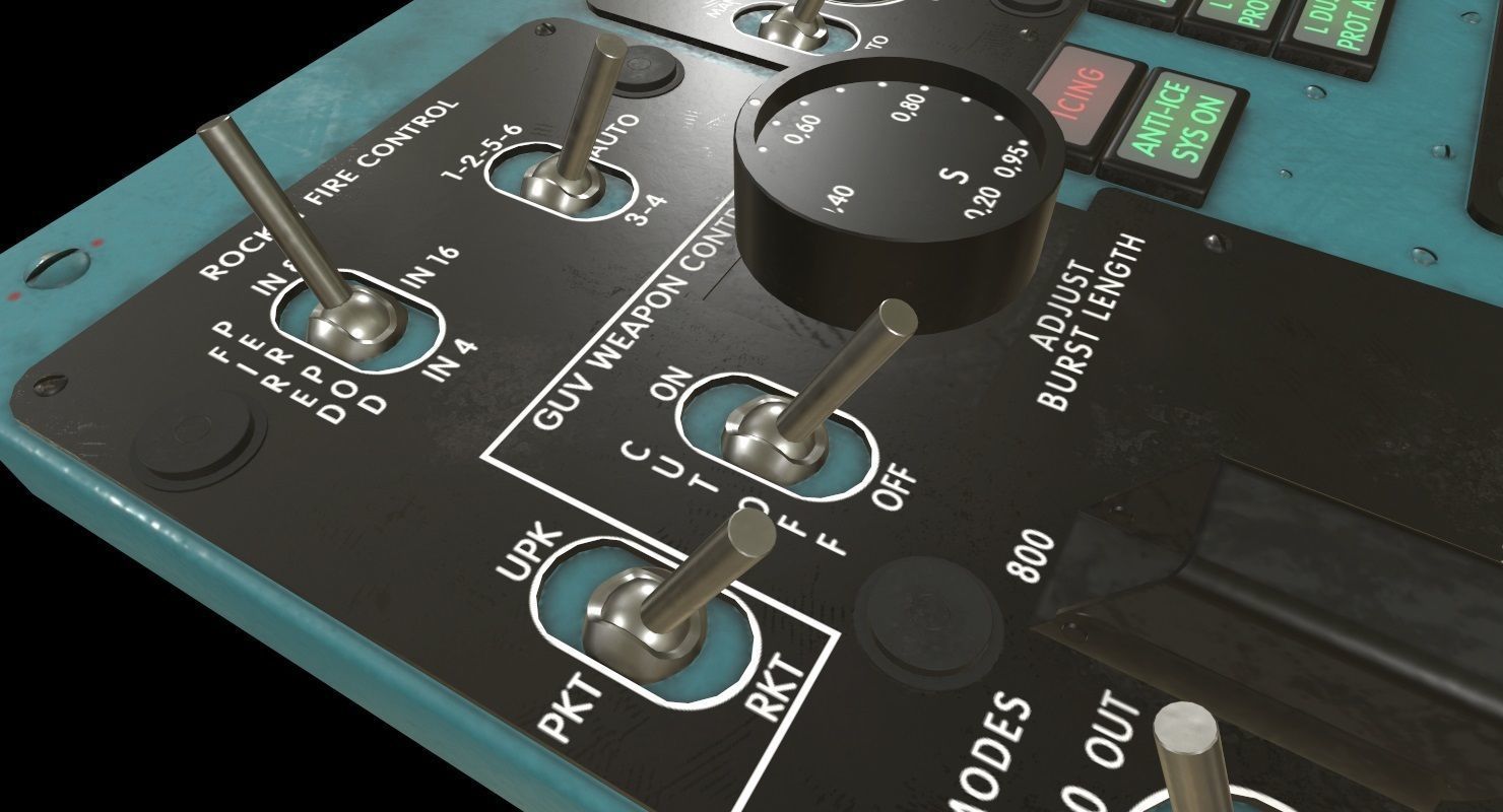 Mi-8MT Mi-17MT Left Overhead Panels Board English 2 Low-poly 3D model_6