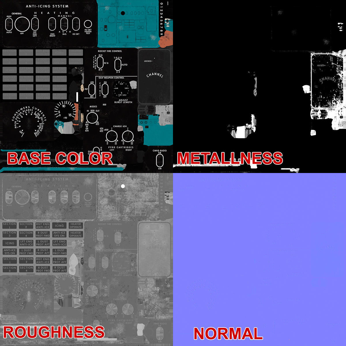 Mi-8MT Mi-17MT Left Overhead Panels Board English 2 Low-poly 3D model_27