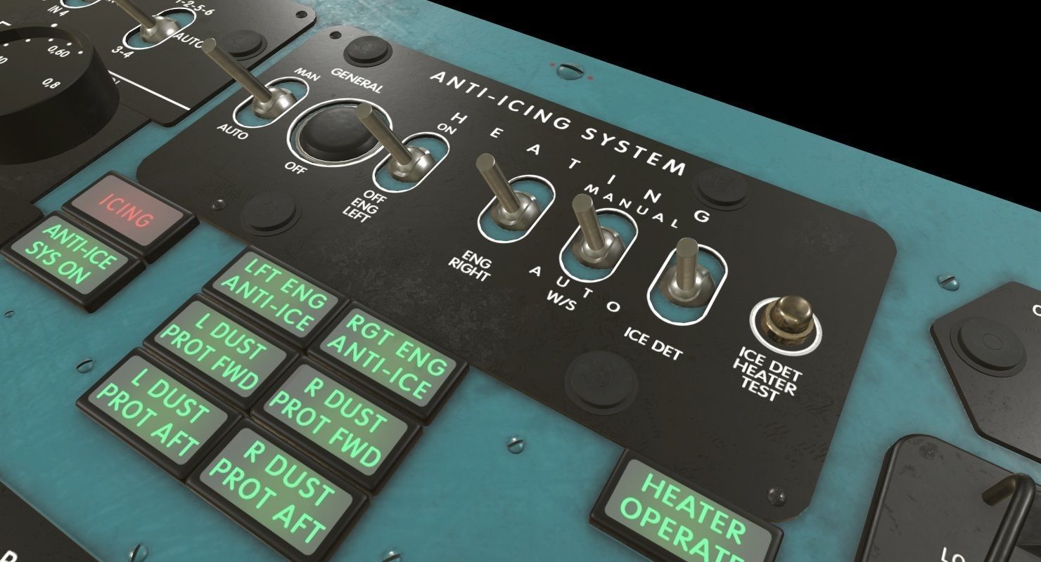 Mi-8MT Mi-17MT Left Overhead Panels Board English 2 Low-poly 3D model_5