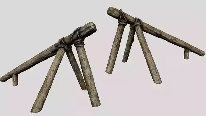 Log Ramp Defense PBR Low-poly 3D model
