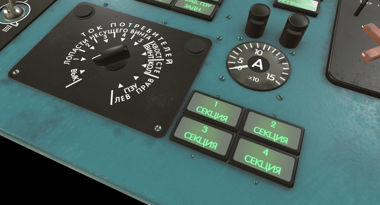 Mi-8MT Mi-17MT Left Overhead Panels Board Russian 2 Low-poly 3D model_3
