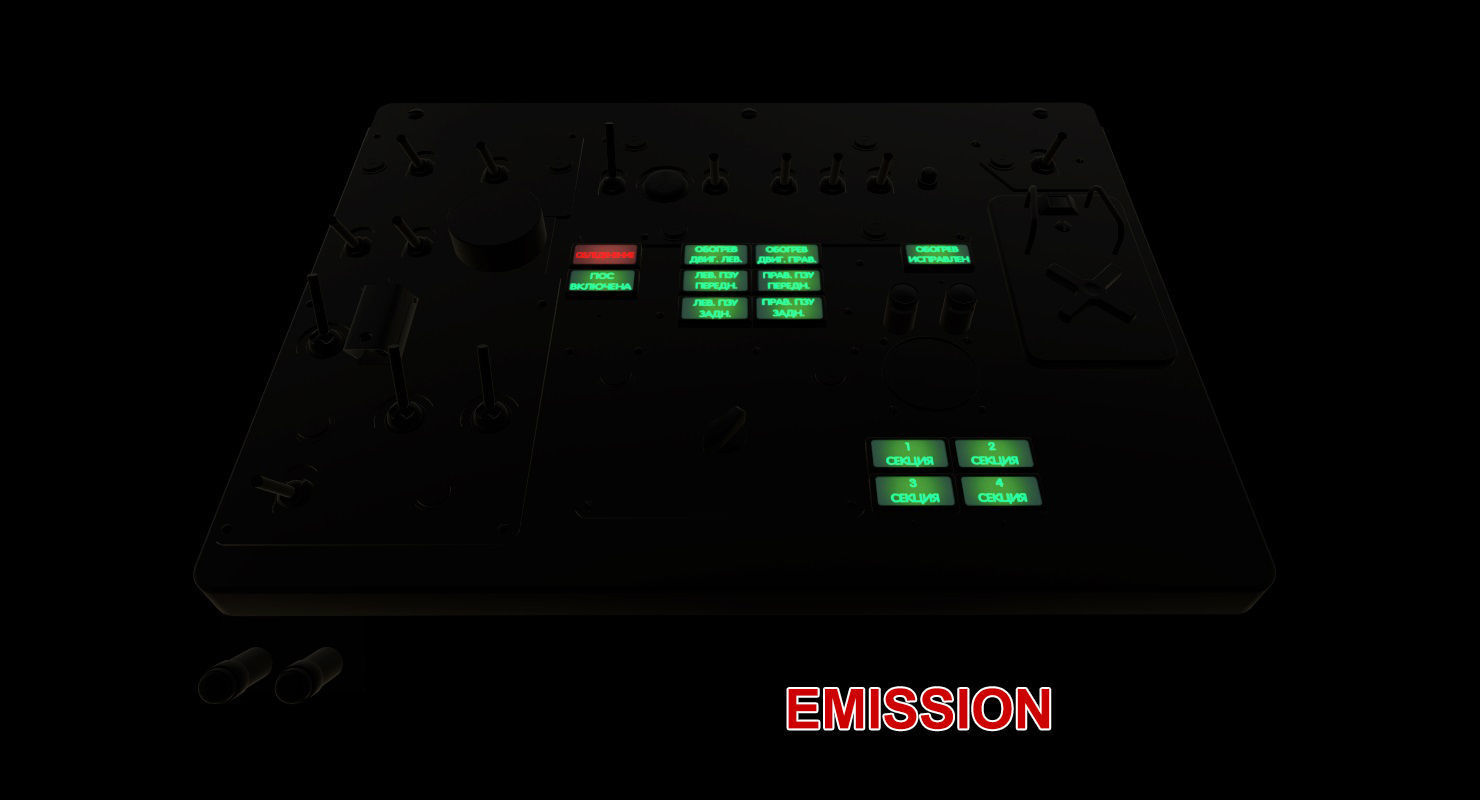 Mi-8MT Mi-17MT Left Overhead Panels Board Russian 2 Low-poly 3D model_24