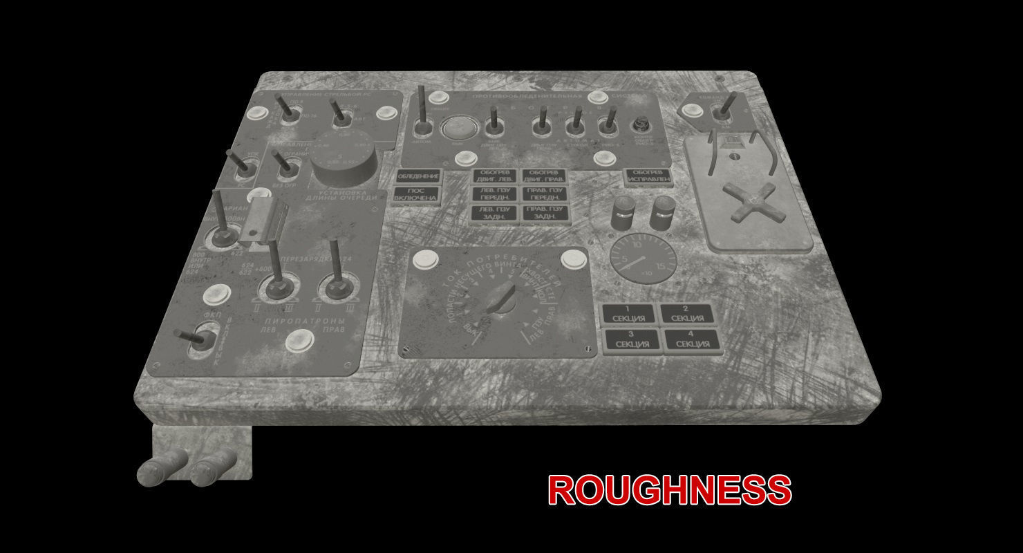 Mi-8MT Mi-17MT Left Overhead Panels Board Russian 2 Low-poly 3D model_22