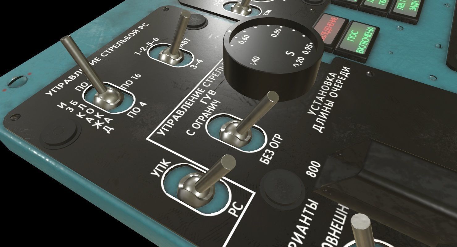 Mi-8MT Mi-17MT Left Overhead Panels Board Russian 2 Low-poly 3D model_6