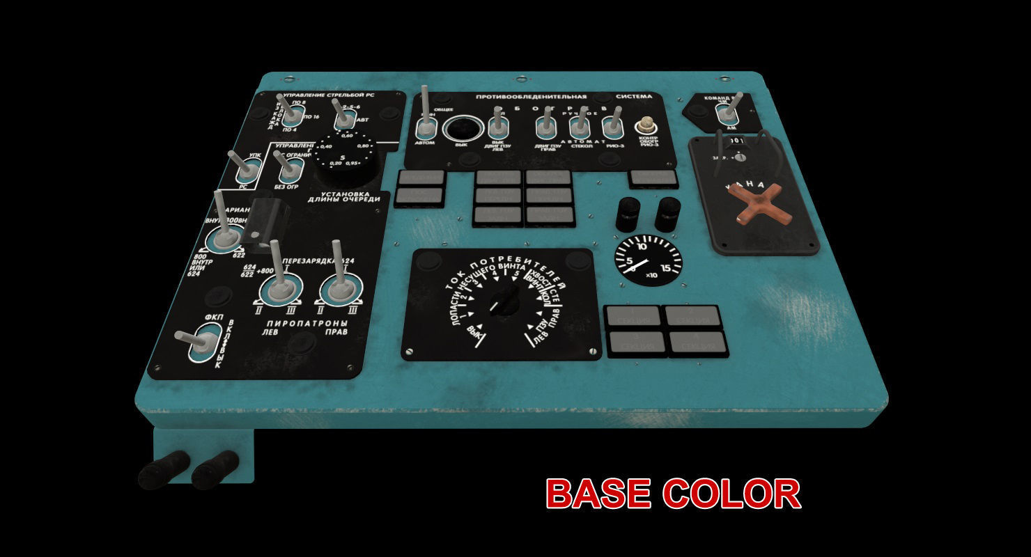Mi-8MT Mi-17MT Left Overhead Panels Board Russian 2 Low-poly 3D model_20