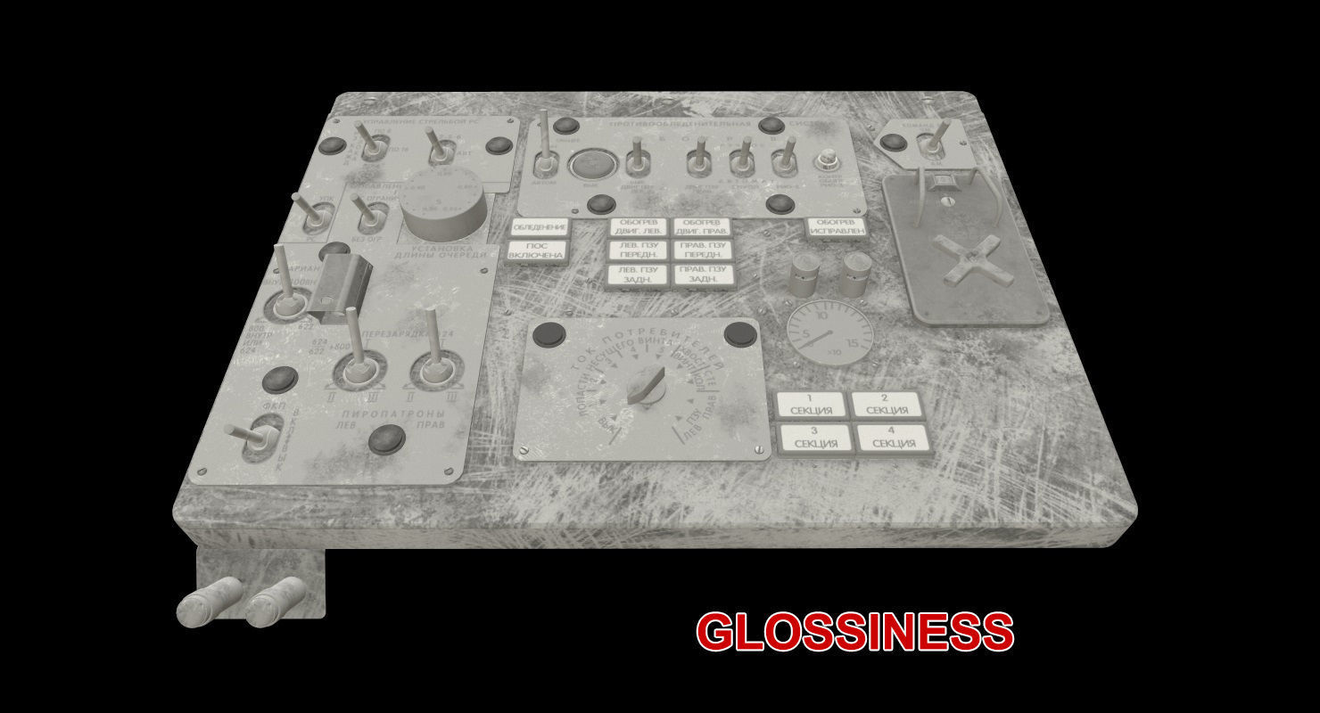 Mi-8MT Mi-17MT Left Overhead Panels Board Russian 2 Low-poly 3D model_18