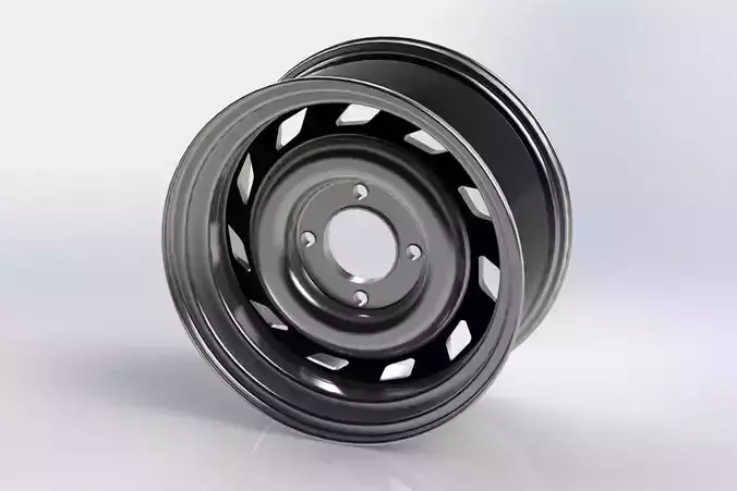 Peugeot 106 Rallye rim Low-poly 3D model