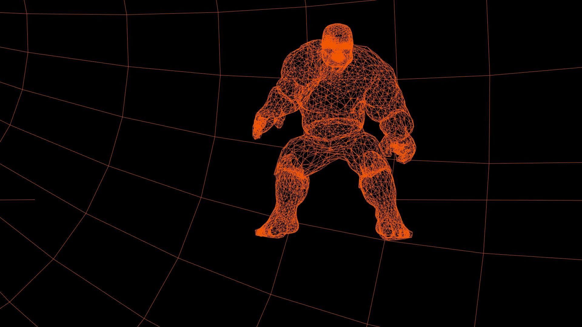 Hulk 2003 Inspired Rigged and animated Low-poly 3D model_18