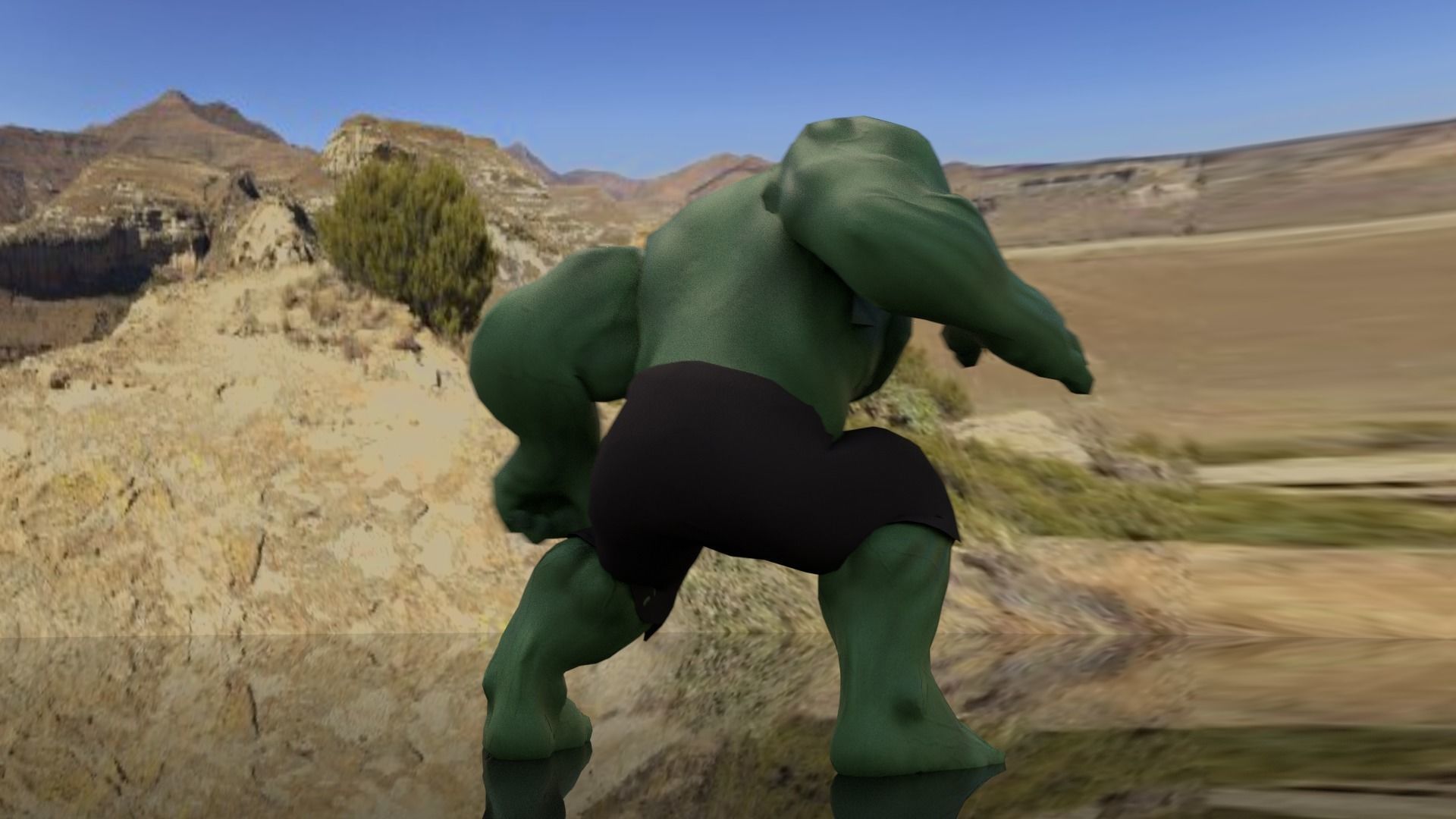Hulk 2003 Inspired Rigged and animated Low-poly 3D model_10