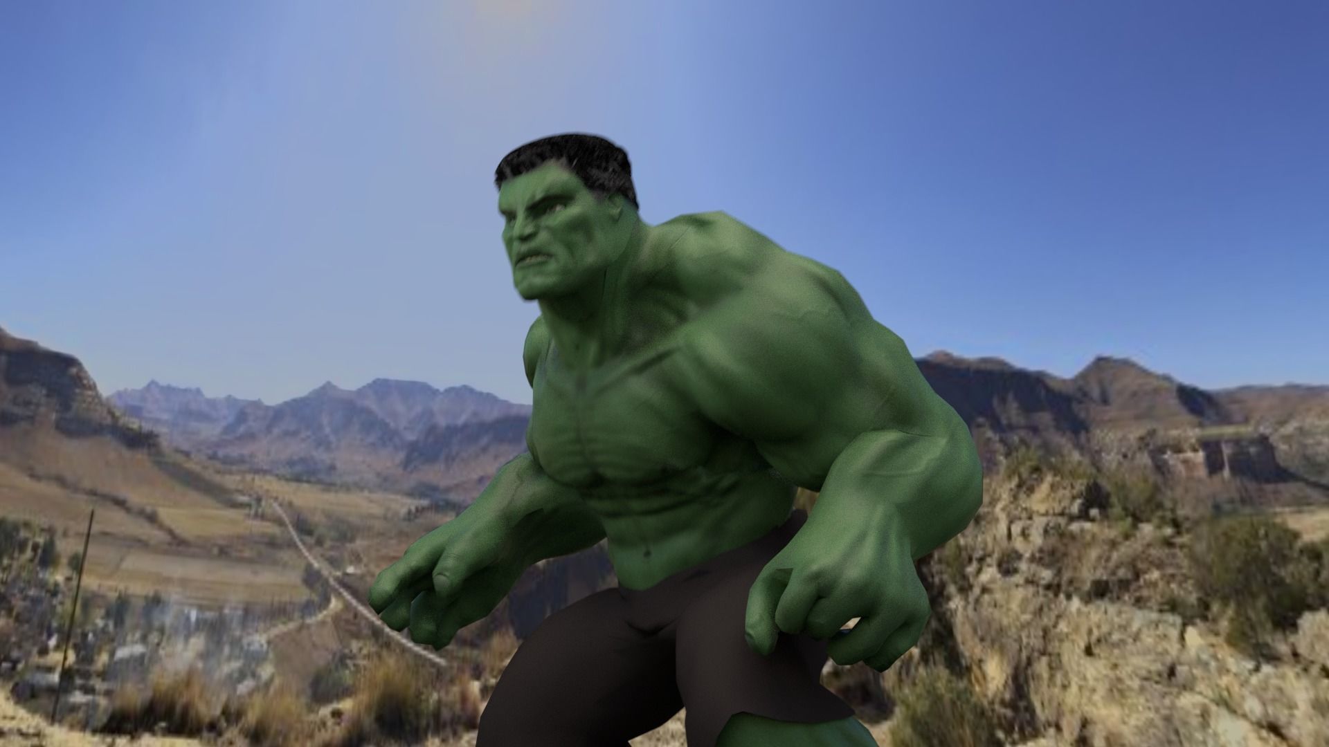 Hulk 2003 Inspired Rigged and animated Low-poly 3D model_8