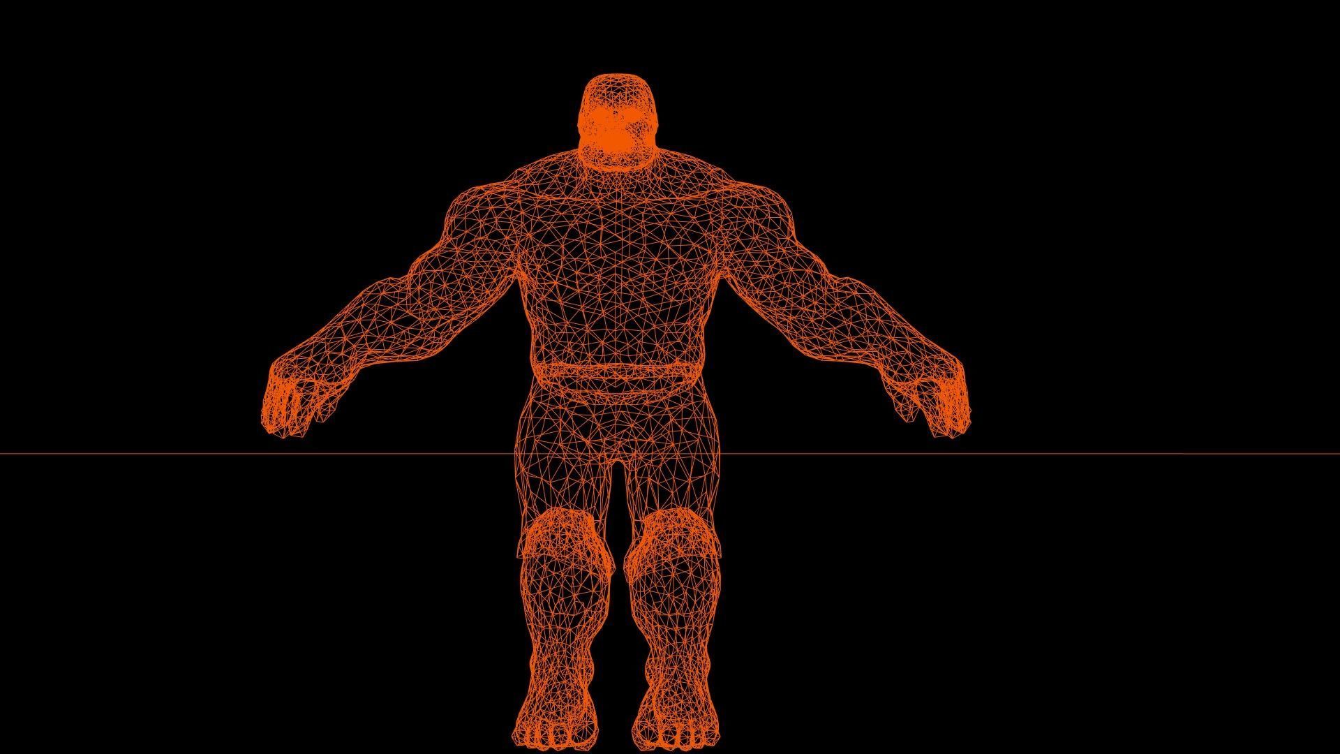 Hulk 2003 Inspired Rigged and animated Low-poly 3D model_21