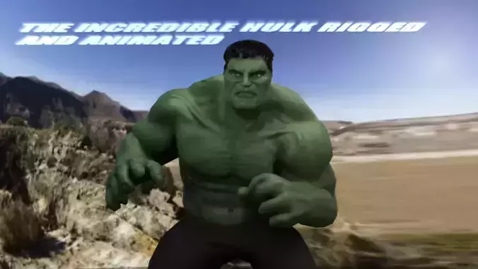  Hulk 2003 Inspired Rigged and animated Low-poly 3D model