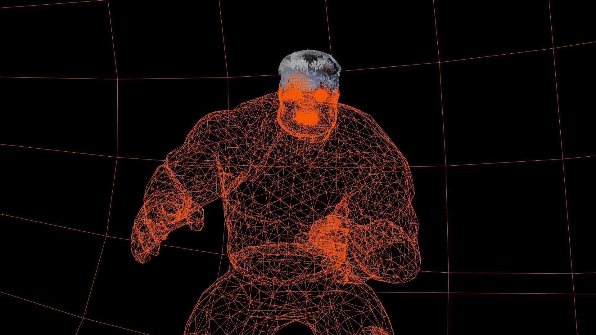 Hulk 2003 Inspired Rigged and animated Low-poly 3D model_3