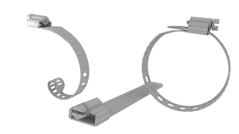 Low Poly Metal Hose Clamp 3D Asset 3D model_12