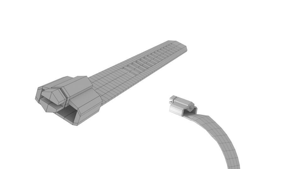 Low Poly Metal Hose Clamp 3D Asset 3D model_9