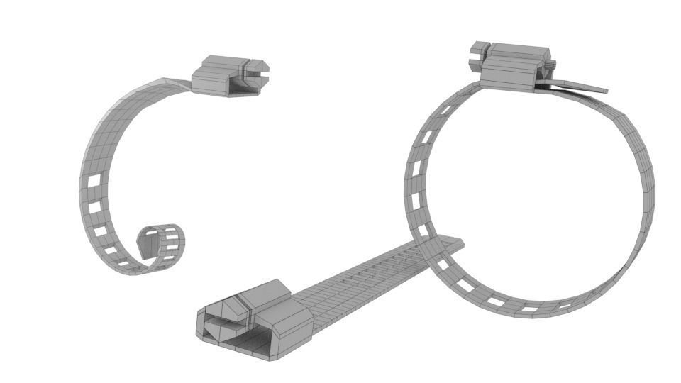 Low Poly Metal Hose Clamp 3D Asset 3D model_6