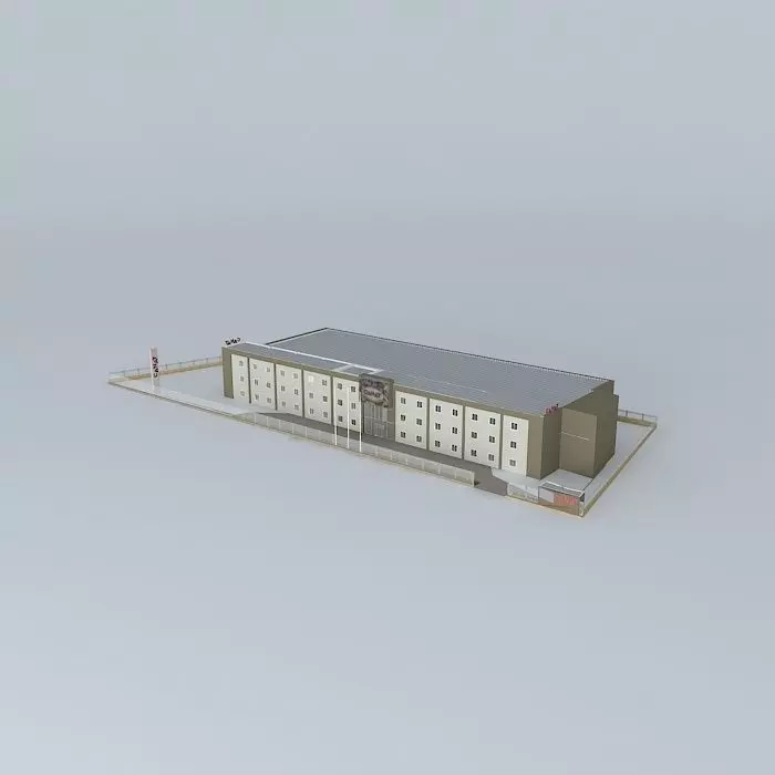 leaf industrial building Free 3D model_0