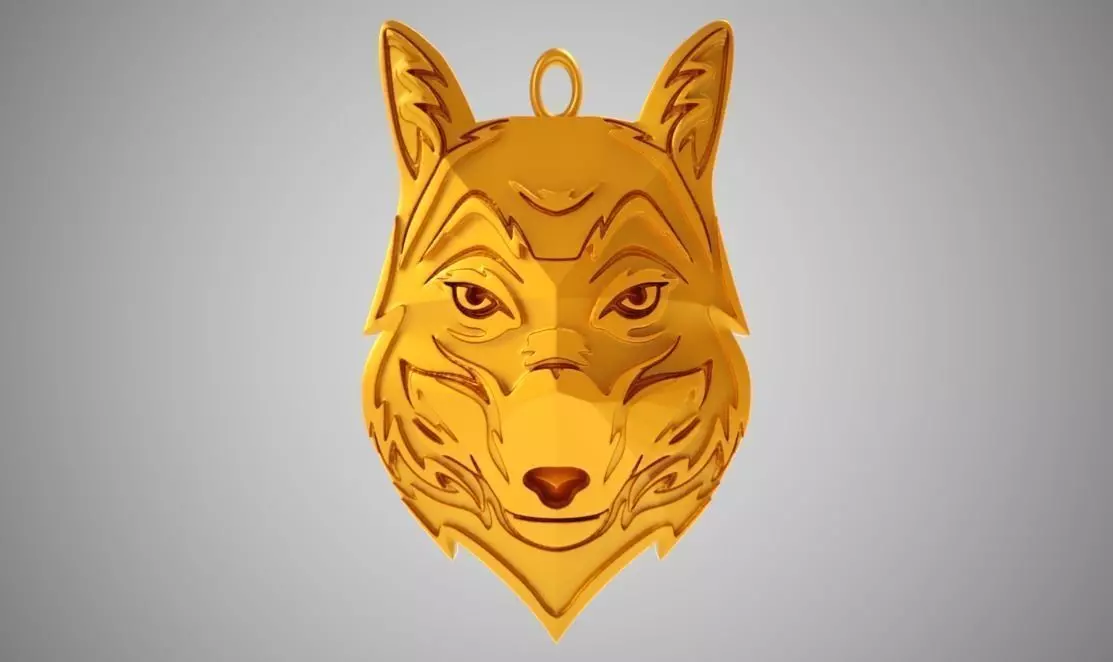 Wolf Necklace 3D print model_0
