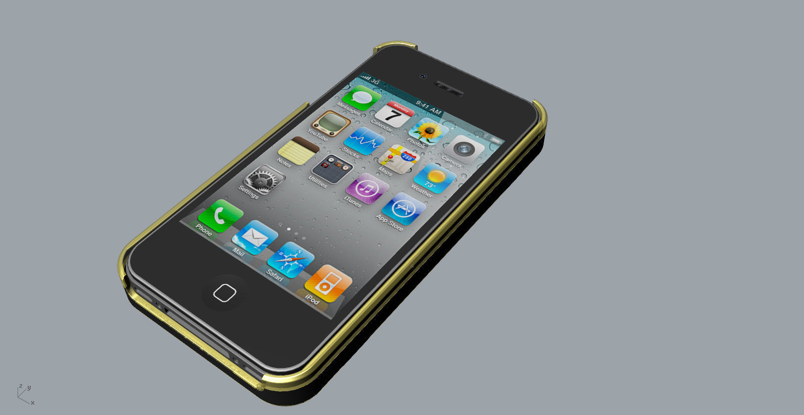 iphone4 and 4S black lighting case design 3D print model_22