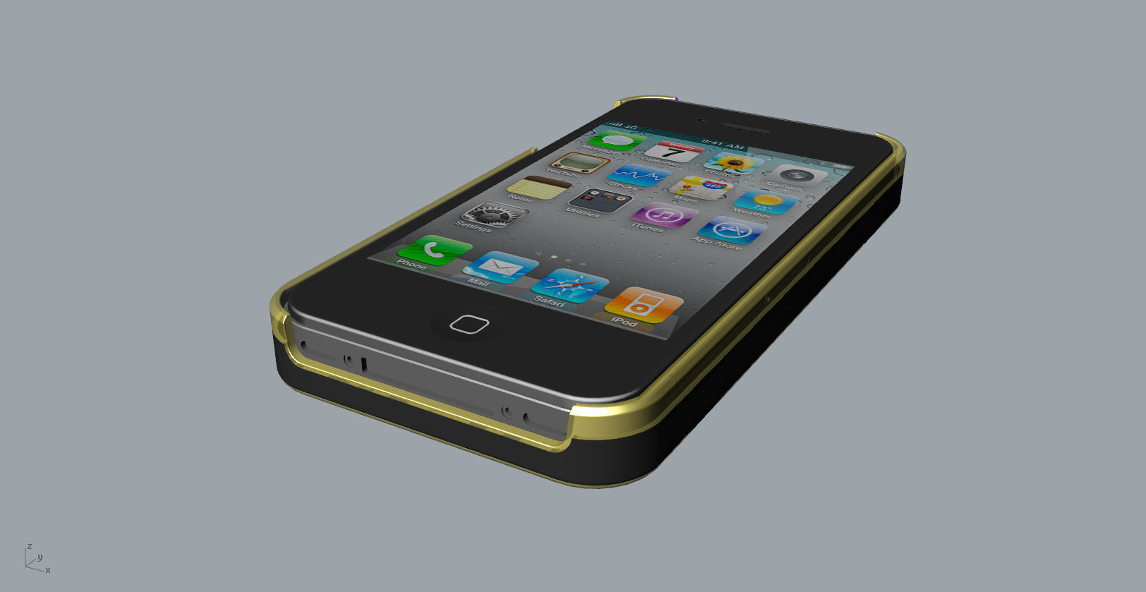 iphone4 and 4S black lighting case design 3D print model_25