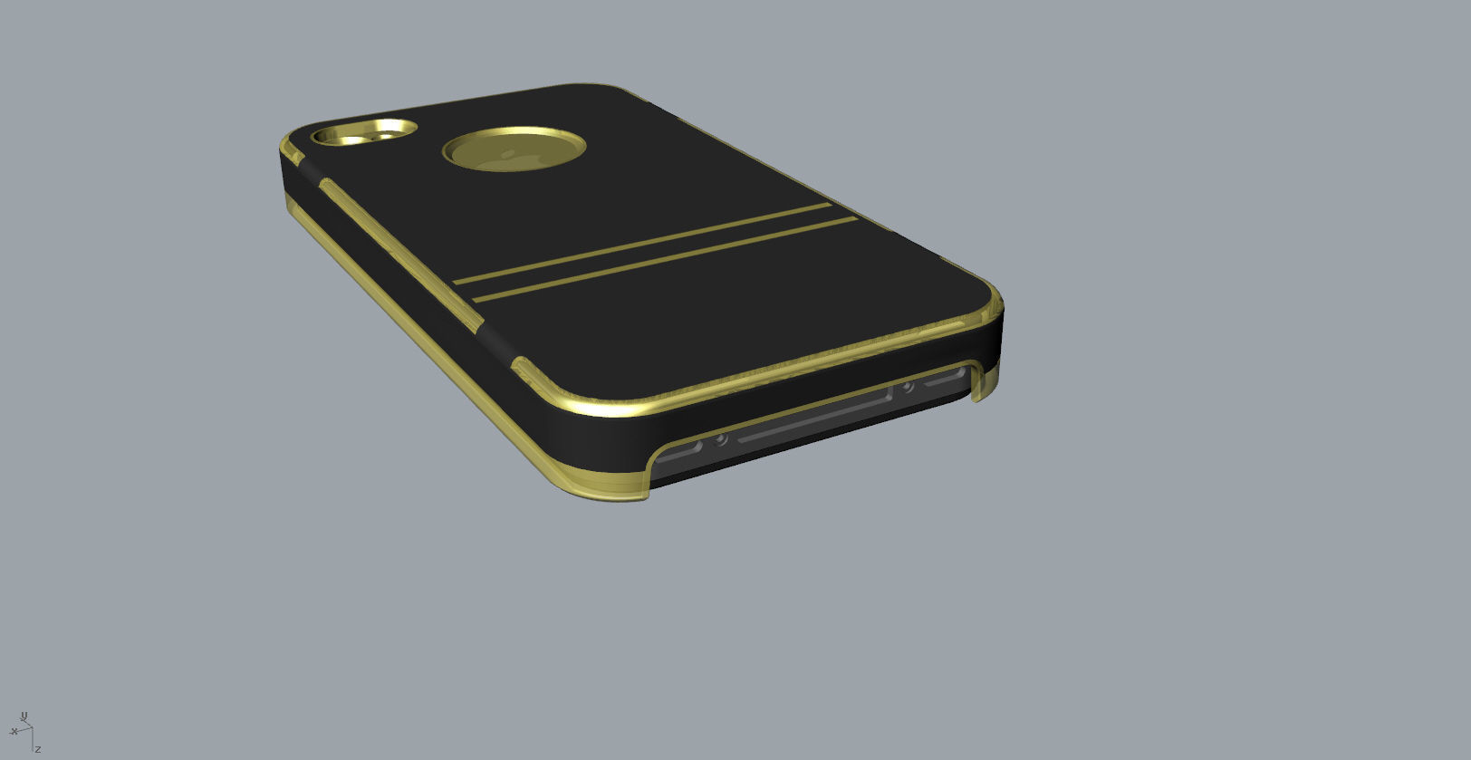 iphone4 and 4S black lighting case design 3D print model_15