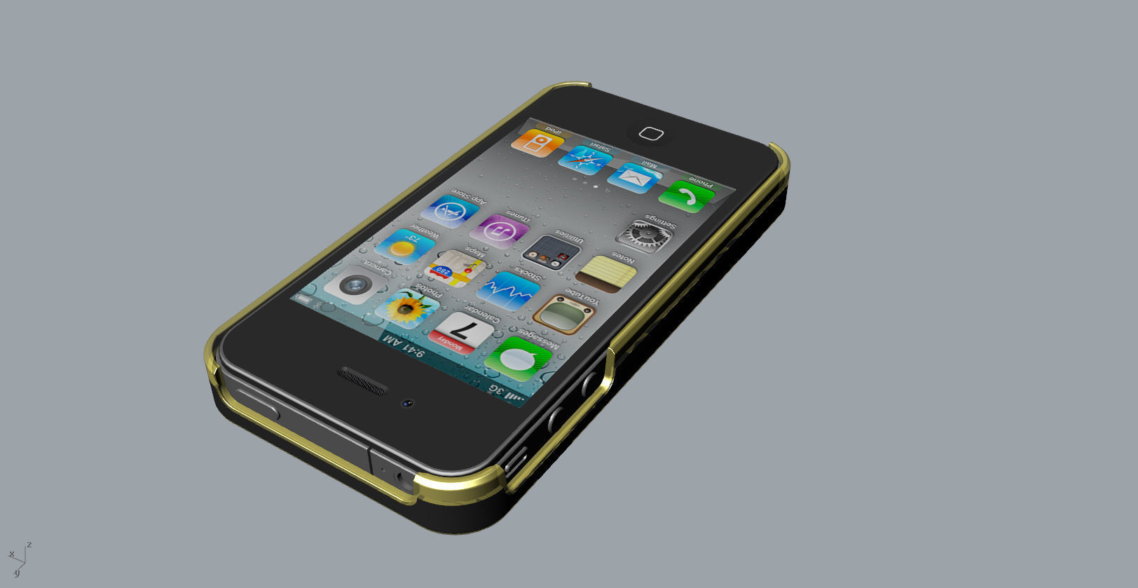 iphone4 and 4S black lighting case design 3D print model_23