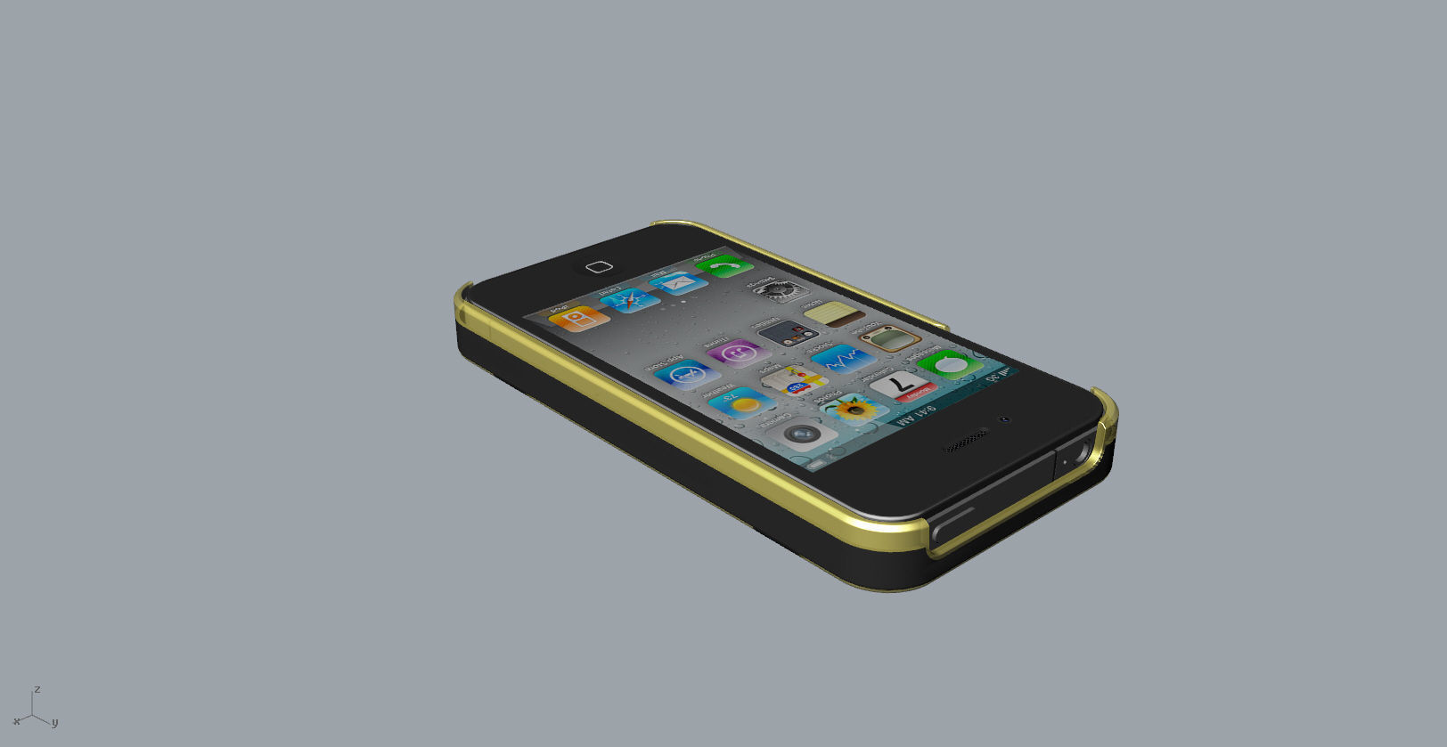iphone4 and 4S black lighting case design 3D print model_24