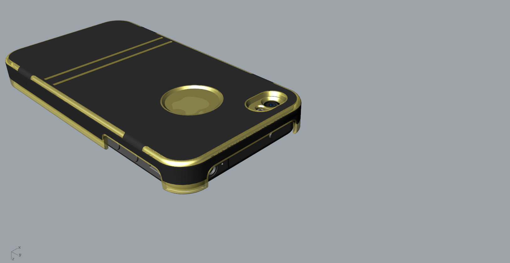 iphone4 and 4S black lighting case design 3D print model_17