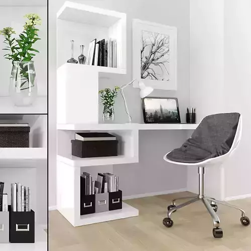Workplace office desk ikea bedroom furniture sets home Low-poly 3D model