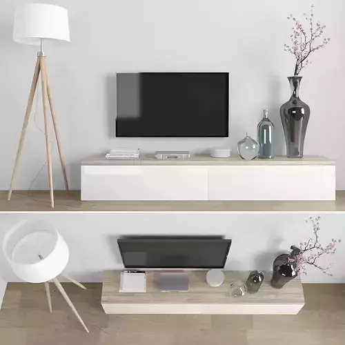 Tv stand Low-poly 3D model