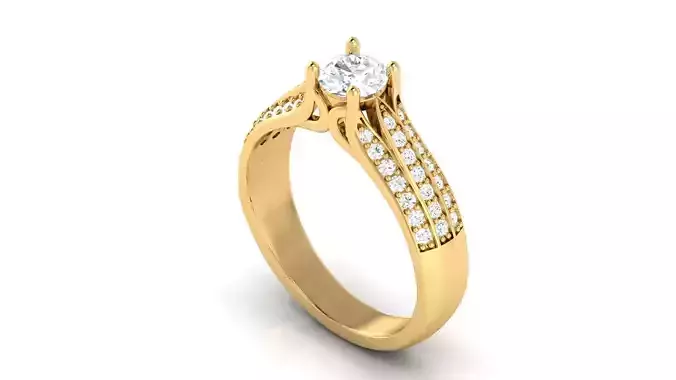 Solitaire ring 3dm stl render detail 3D print model