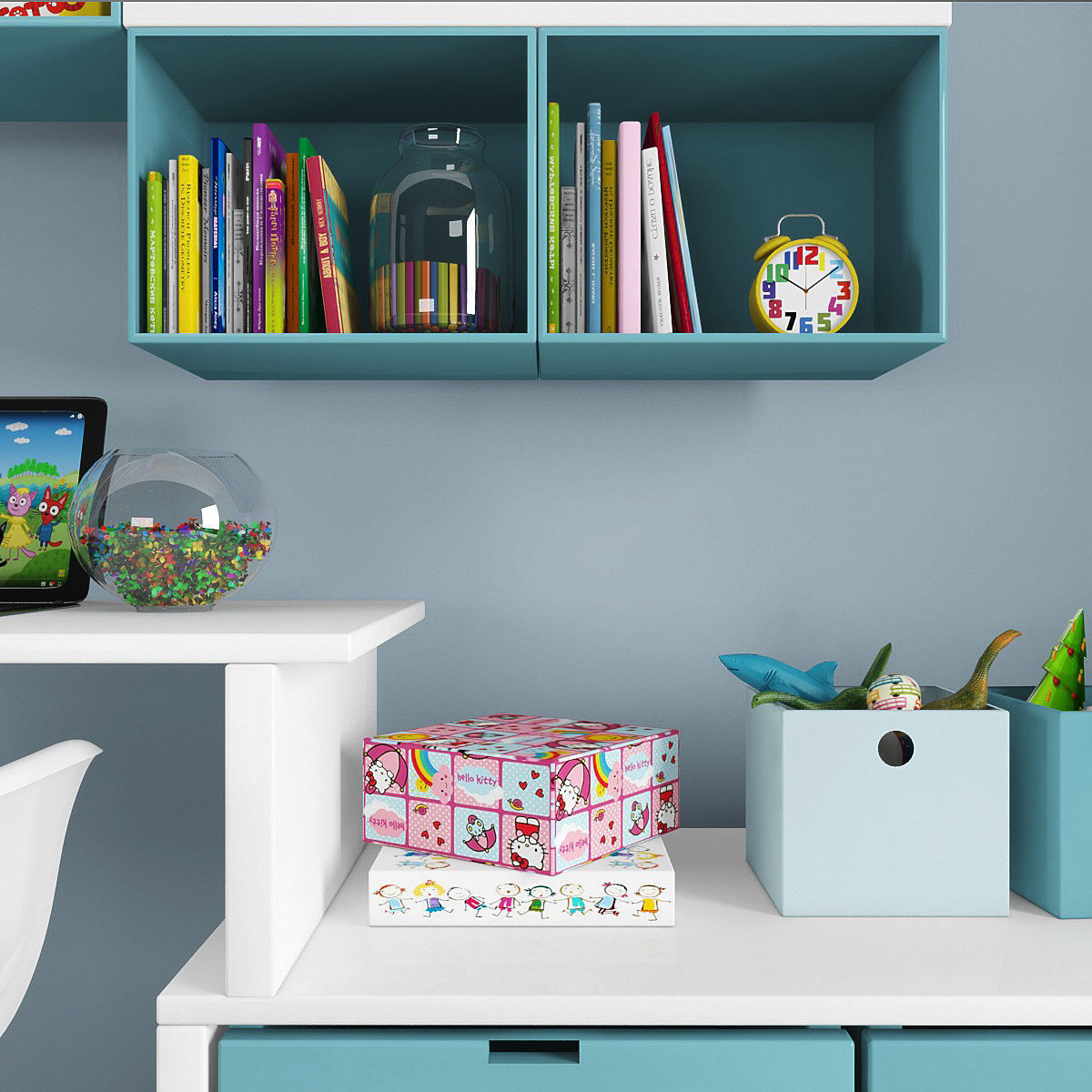 Workplace Low-poly 3D model_1