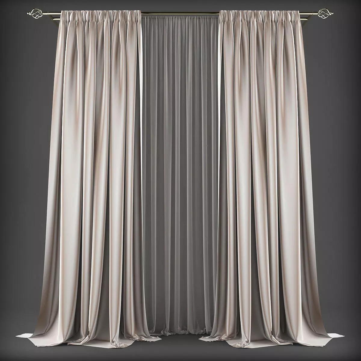 Curtain 3D model 367 Low-poly 3D model_0