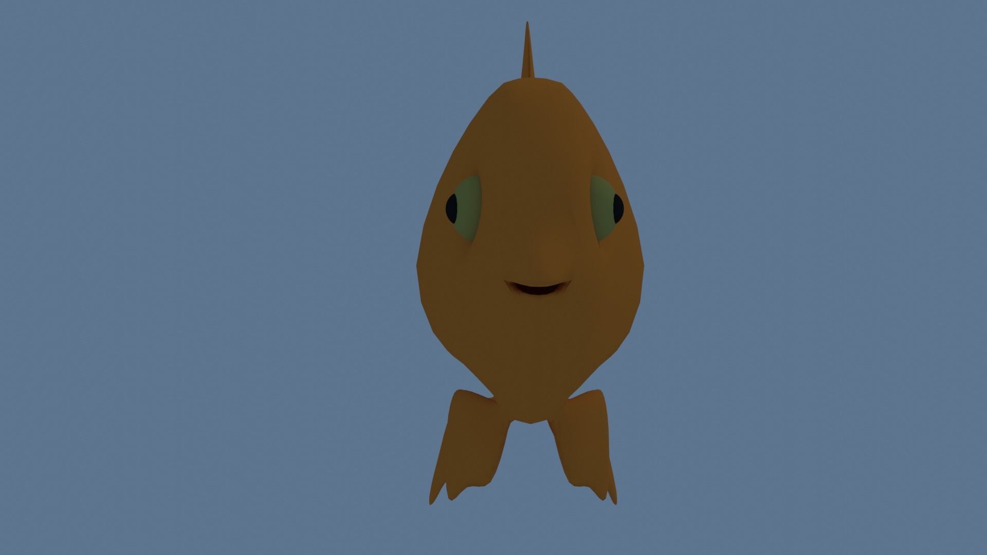 fish orange small 3D model_2