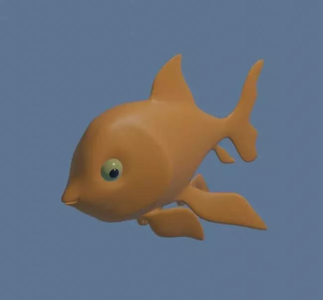 fish orange small 3D model_0