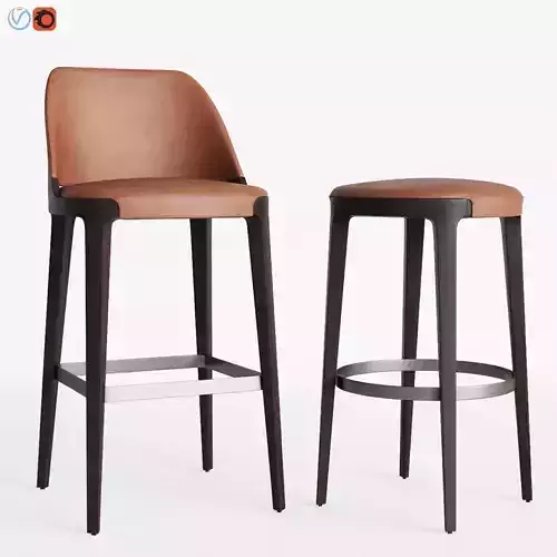 Potocco Velis barstool and Round counterstool